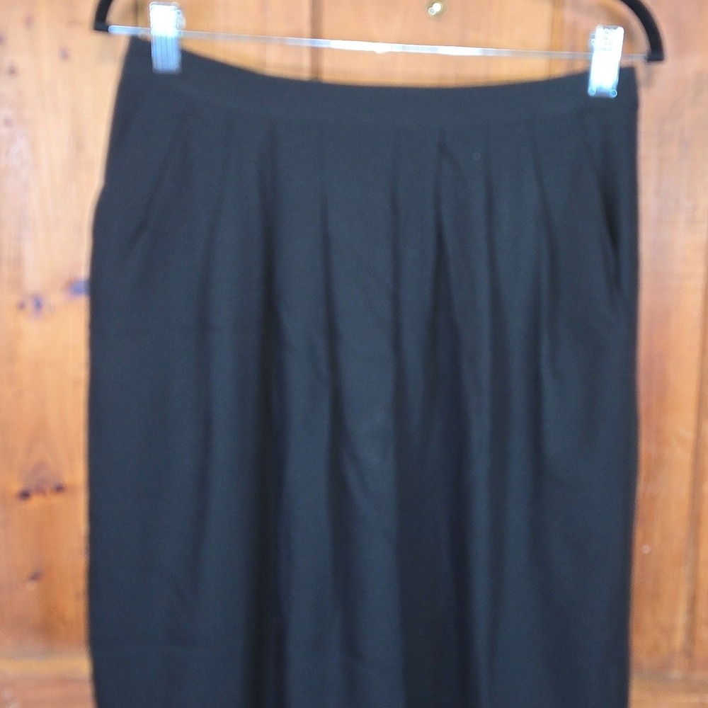 BCBGMAXAZRIA Black Pleated High-Low Tulip Skirt with Pockets‎ Womens Size M